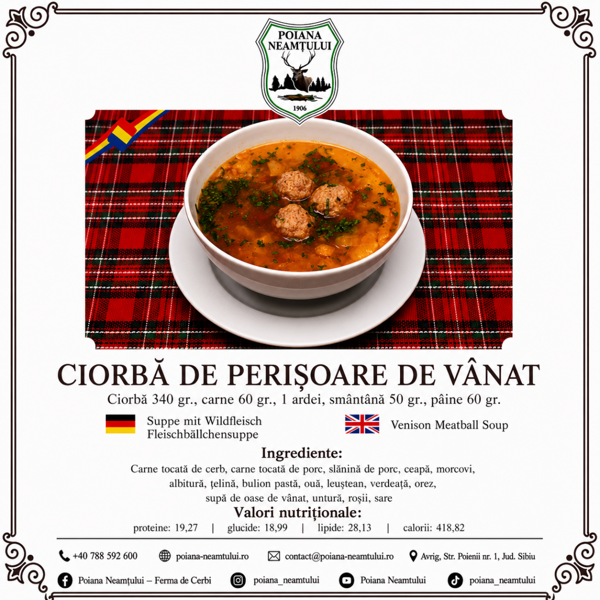 Ciorbă de perișoare de vânat