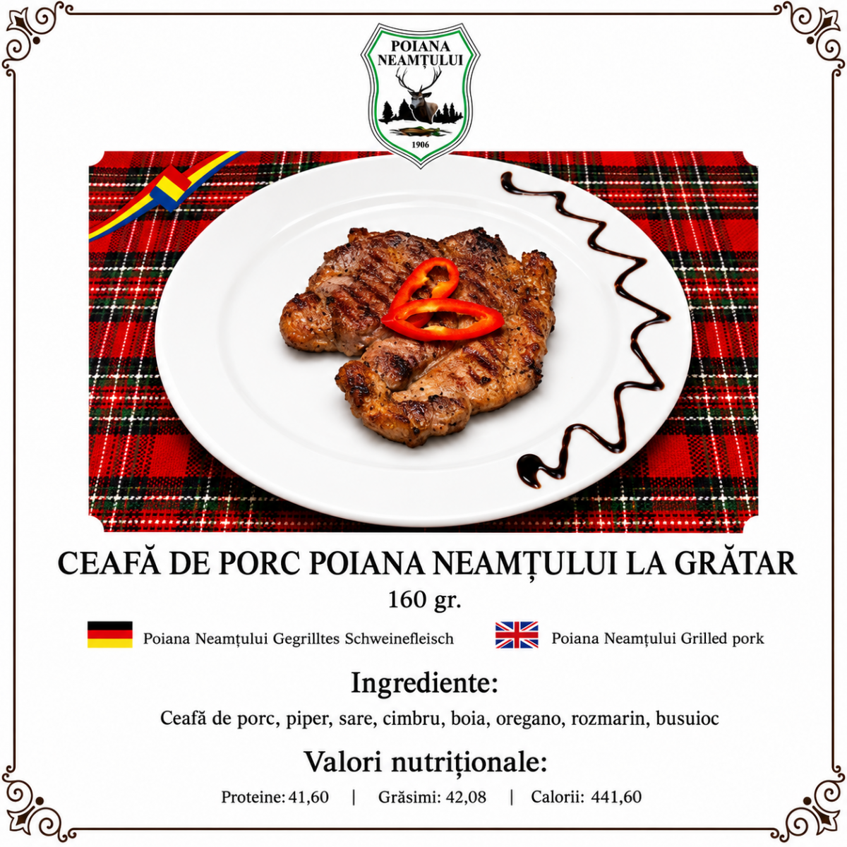 Ceafă de porc Poiana Neamțului la grătar